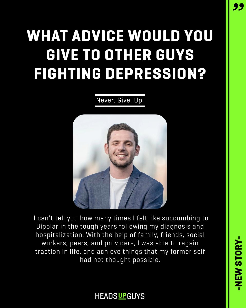 Michael shares his experience of living with bipolar disorder, from diagnosis to treatment and recovery, and what helped most. headsupguys.org/your-stories-b… @man1cmillennial
