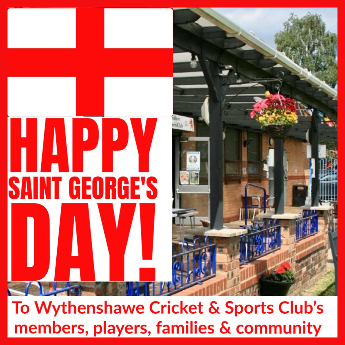 Happy St. George’s Day to our members, players, their families & our community, from Wythenshawe Cricket & Sports Club 🏴󠁧󠁢󠁥󠁮󠁧󠁿 🐉