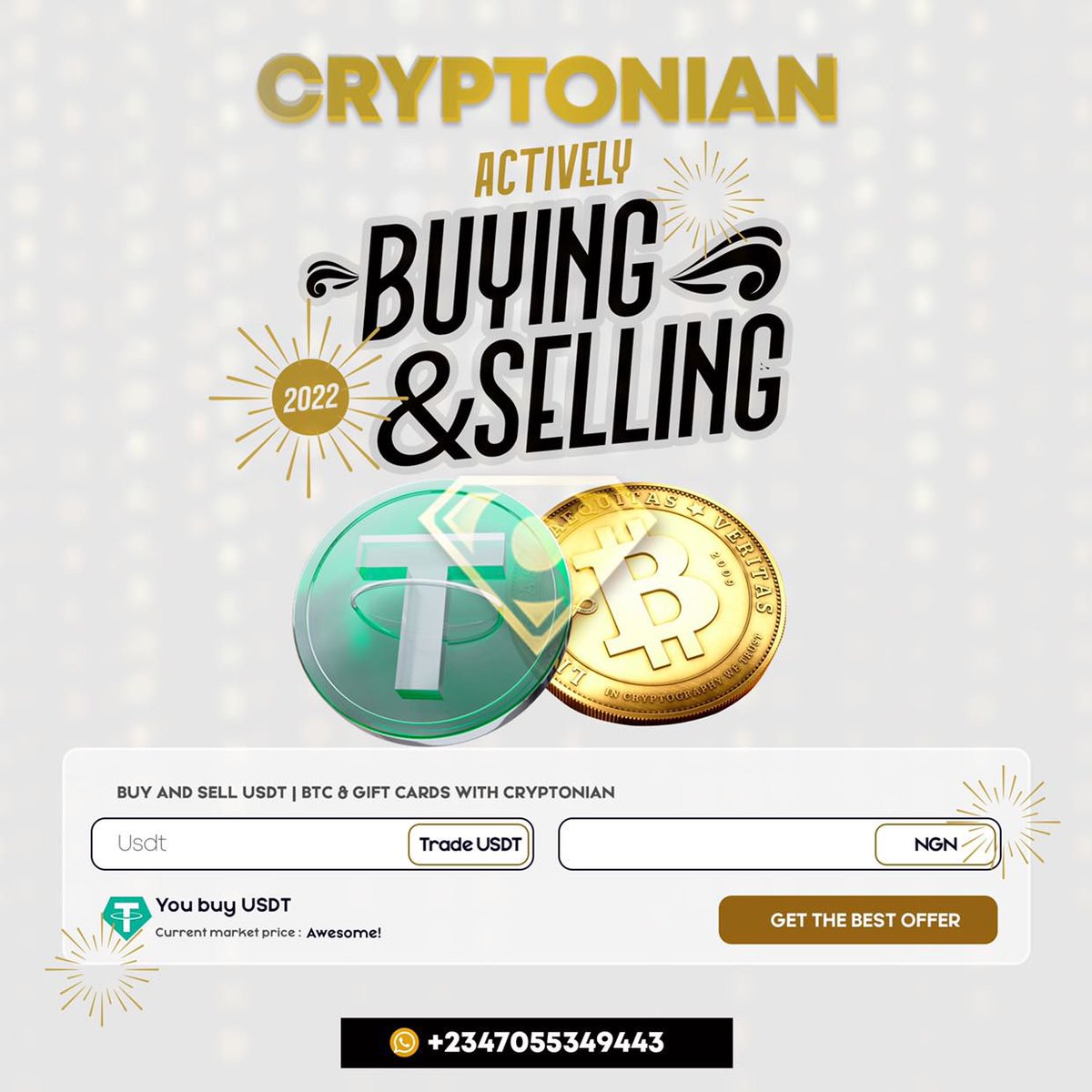 Actively Buying and Selling Cryptocurrencies, send a DM for fast trades , or message on WhatsApp - 07055349443