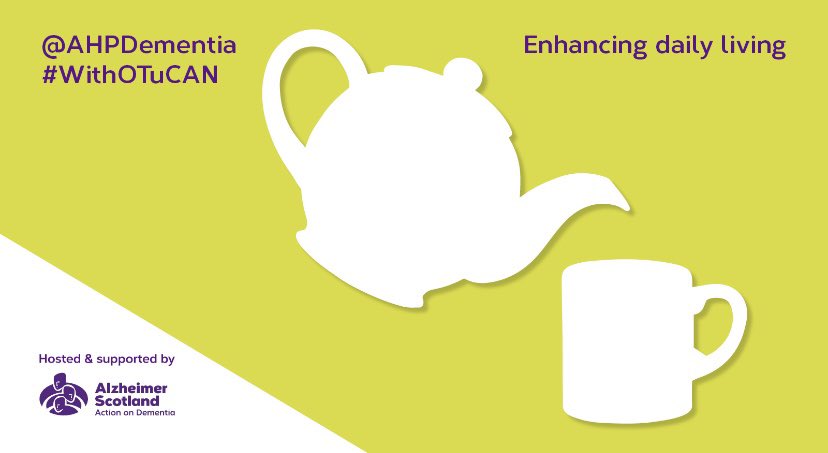 To support independence in the kitchen, it is useful to keep associated items together such as cups, teabags and spoons. Place items within the line of vision, preferably on a kitchen counter and be alert to “use -by” dates on food stuffs @alzscot