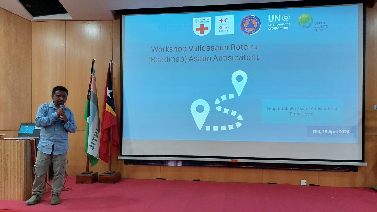 Md. Sazzad Ansari (@ansarisazzad1) on Twitter photo Civil Protection Agency has made significant progress in validating national #AA Roadmap with <a href="/RCClimate/">Climate Centre</a> <a href="/FAO/">Food and Agriculture Organization</a> <a href="/cvtl_tl/">Cruz Vermelha de Timor-Leste or CVTL (Red Cross)</a> & <a href="/UNEP/">UN Environment Programme</a> in 🇹🇱.
Endorsement & implementation of #AA actions will help communities to save assets & lives in crisis.
<a href="/ifrc/">IFRC</a> <a href="/PrepareCenter/">GDPC</a> <a href="/AnticipationHub/">Anticipation Hub</a> <a href="/UNDRR/">UNDRR</a> Civil Protection Agency has made significant progress in validating national #AA Roadmap with <a href="/RCClimate/">Climate Centre</a> <a href="/FAO/">Food and Agriculture Organization</a> <a href="/cvtl_tl/">Cruz Vermelha de Timor-Leste or CVTL (Red Cross)</a> & <a href="/UNEP/">UN Environment Programme</a> in 🇹🇱.
Endorsement & implementation of #AA actions will help communities to save assets & lives in crisis.
<a href="/ifrc/">IFRC</a> <a href="/PrepareCenter/">GDPC</a> <a href="/AnticipationHub/">Anticipation Hub</a> <a href="/UNDRR/">UNDRR</a>