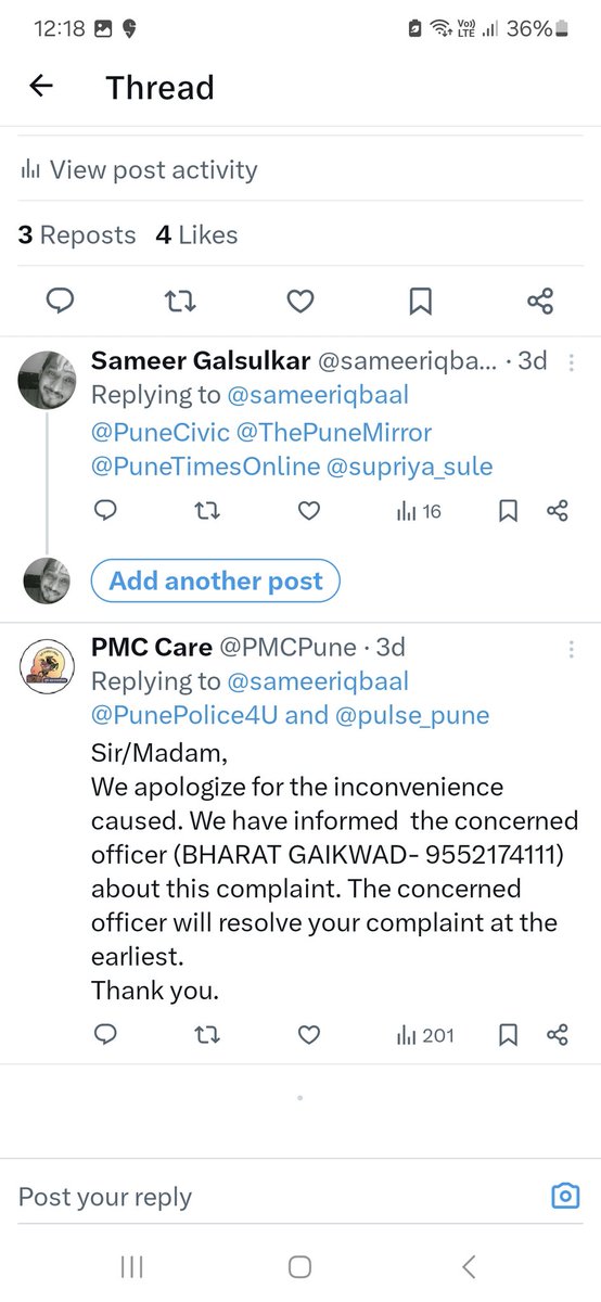 Token No T48250.  Still no action by Mr. Bharat Gaikwad.  @PMCPune my mother almost died last time there was a fire breakout due to smoke. Is there some senior I can report this to? @pulse_pune @PunePolice4U @PuneCivic . @supriya_sule