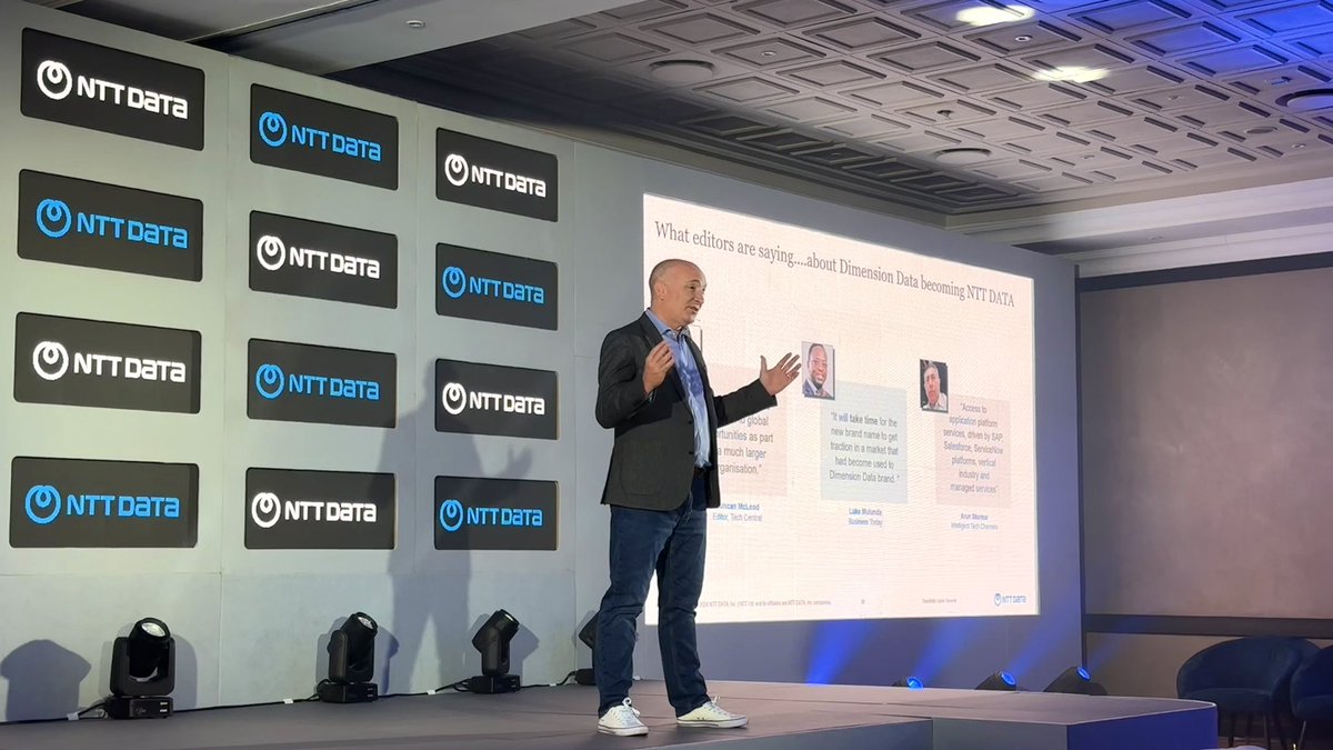 NTTDATAMEA's tweet photo. Next up we have our MEA CEO, Alan Turnley-Jones. He’s discussing how we’ll be soaring to new heights.
#NTTDATA #MEASKO #NTTTeam https://t.co/2dp8fvrtij
