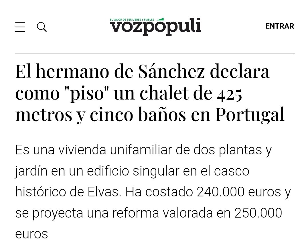 David Sánchez lo llamó 'pisito de soltero' porque llamarlo 'mansion de 425 metros con 5 cuartos de baño de medio millón de euros que me puedo comprar porque me he ido a Portugal a evadir impuestos' sonaba regular si eres el hermano del presidente del gobierno.