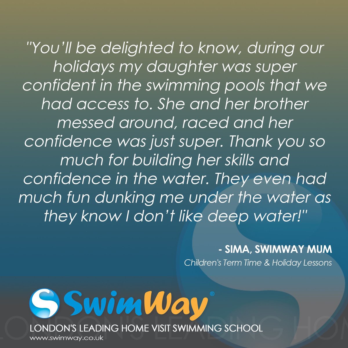 swimway.co.uk #swimming #children #parents #testimonial #feedback #recommended #love #teacher #testimonytuesday #happy #encouragement #instructor #tutor #thankyou #recommend #happycustomer #review #trusted #like #testimony #trustedseller