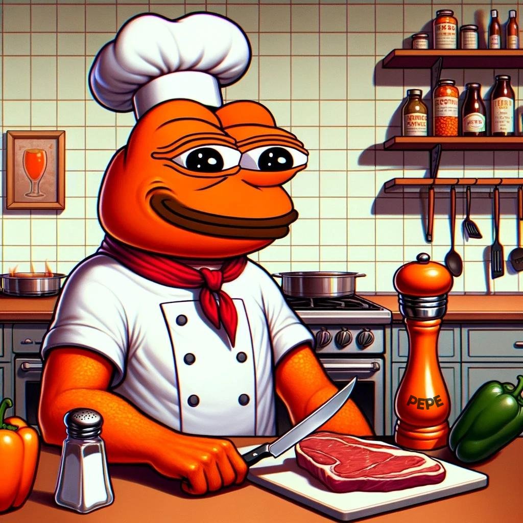 PepeCoinSTX's tweet image. Cooking every day, call me ChefPepe!🧑‍🍳 

#Nakamoto Steak, no-salt-just-pepe!👀

We’ll be eating gooood tonight. @Stacks is going UP!🚀

#BTCPEPE #PEPEBTC #stacks