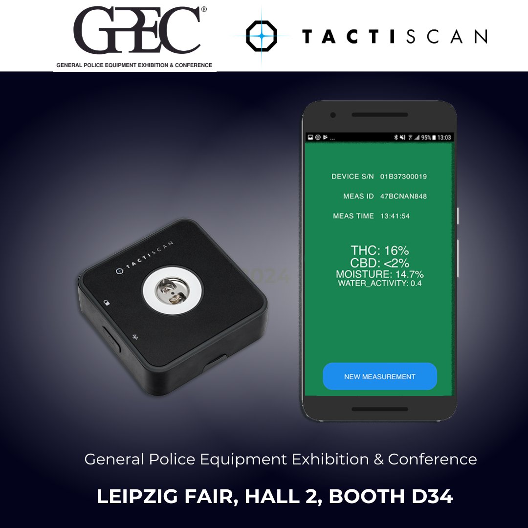 TactiScan's tweet image. TactiScan is THE THC potency testing device for law enforcement. Check it out at GPEC! ☑️
🔬👮🏻

tactiscan.com

#police #polizei #zoll #customs #drugscreening #dea #btm #cannabis #thc 
#nynomic #gpec