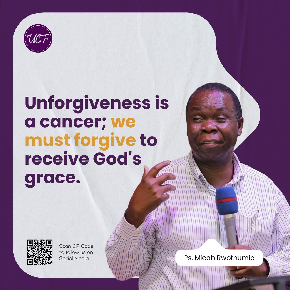 Letting go of bitterness opens the door to experiencing God's mercy and healing. Holding onto grudges and resentment only poisons our own hearts, hindering the flow of God's grace in our lives. - Pastor @MicahRwothumio_ 

#FriendsForLife #SermonQuotes