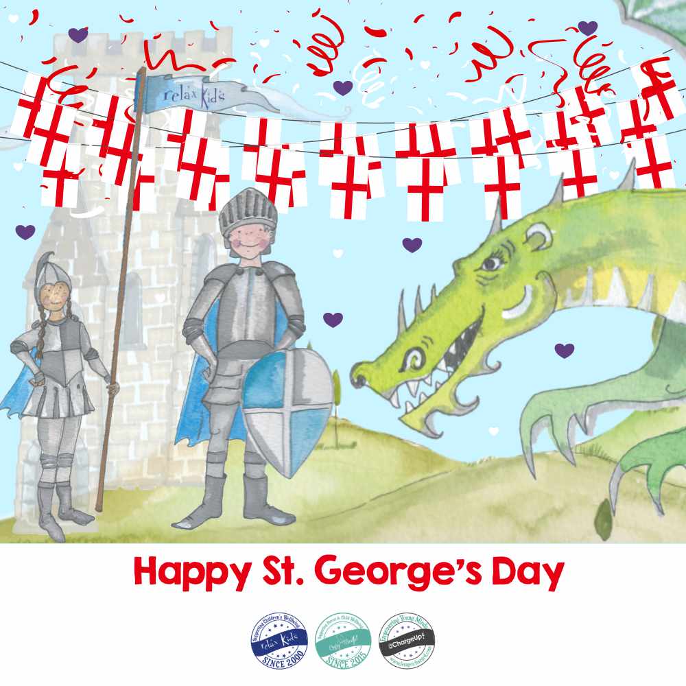For all celebrating in England and around the World, Happy St George's Day! 🏴󠁧󠁢󠁥󠁮󠁧󠁿💜

#relaxkids #babymindful #chargeup #mentalhealthmatters #wellbeing #stgeorgesday