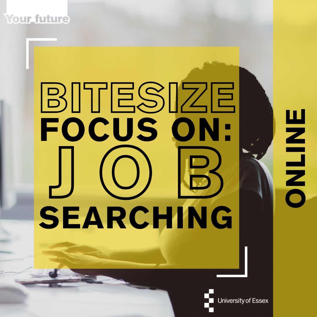 Bitesize focus on: Job Searching (Online) – Wed 24 April – 1.00pm – 1.30pm This is the first in a series of three bitesize sessions helping you prepare for your future! Get top tips on searching and applying for work from your Careers Services team. buff.ly/49ENooX