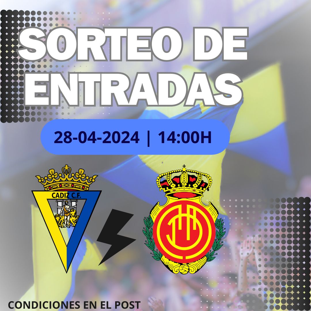 ‼ Gana entradas de tribuna para el #CadizCF #RCDMallorca #LaLigaEASports
🔔 Para participar:🔹 Sigue <a href="/OndaCadizTV/">Onda Cádiz</a>🔹 RT esta publicación
📣 Anunciaremos los ganadores (3 entradas uno, y 2 entradas otro) en el Submarino Amarillo del próximo viernes 26 y en twitter.