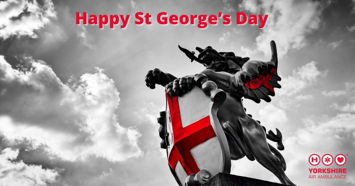 Happy St George's Day from everyone at Yorkshire Air Ambulance 💛 #StGeorgesDay #StGeorge #Yorkshire #AirAmbulance