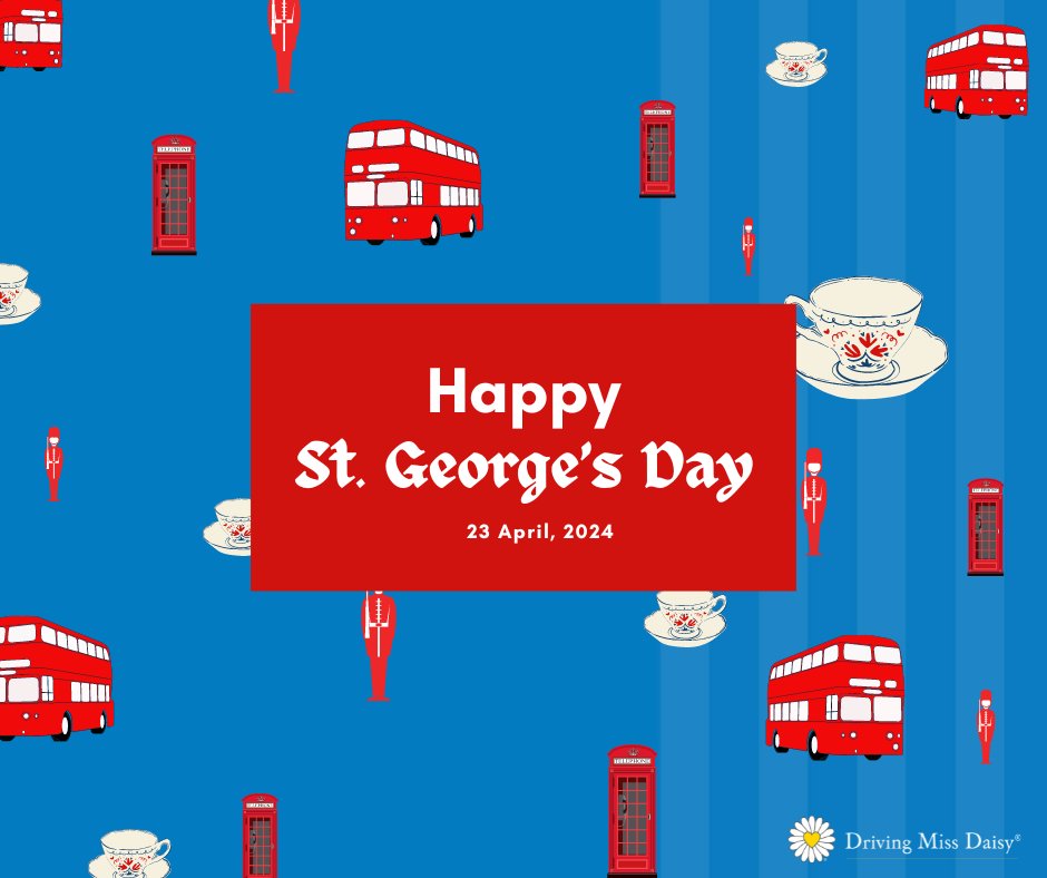 Happy St. George's Day! From everyone at Driving Miss Daisy Didcot 🏴󠁧󠁢󠁥󠁮󠁧󠁿

#HappyStGeorgesDay #StGeorge #England #DrivingMissDaisyDidcot #TheDaisyWay #Oxfordshire #SouthOxfordshire #Didcot #TransportForAll #TheDaisyDifference #Companionship #DidcotBusiness #AccessibilityForAll
