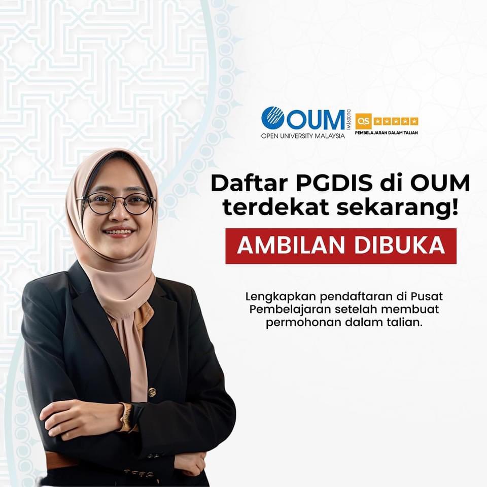 Hubungi kami untuk info lanjut:
oum.edu.my/wasap/
.
#PGDIS #Postgraduate #IslamicStudies #PostgraduateDiplomainIslamicStudies #OpenUniversityMalaysia #OUM #OnlineLearning #Jombelajar #MayIntake2024