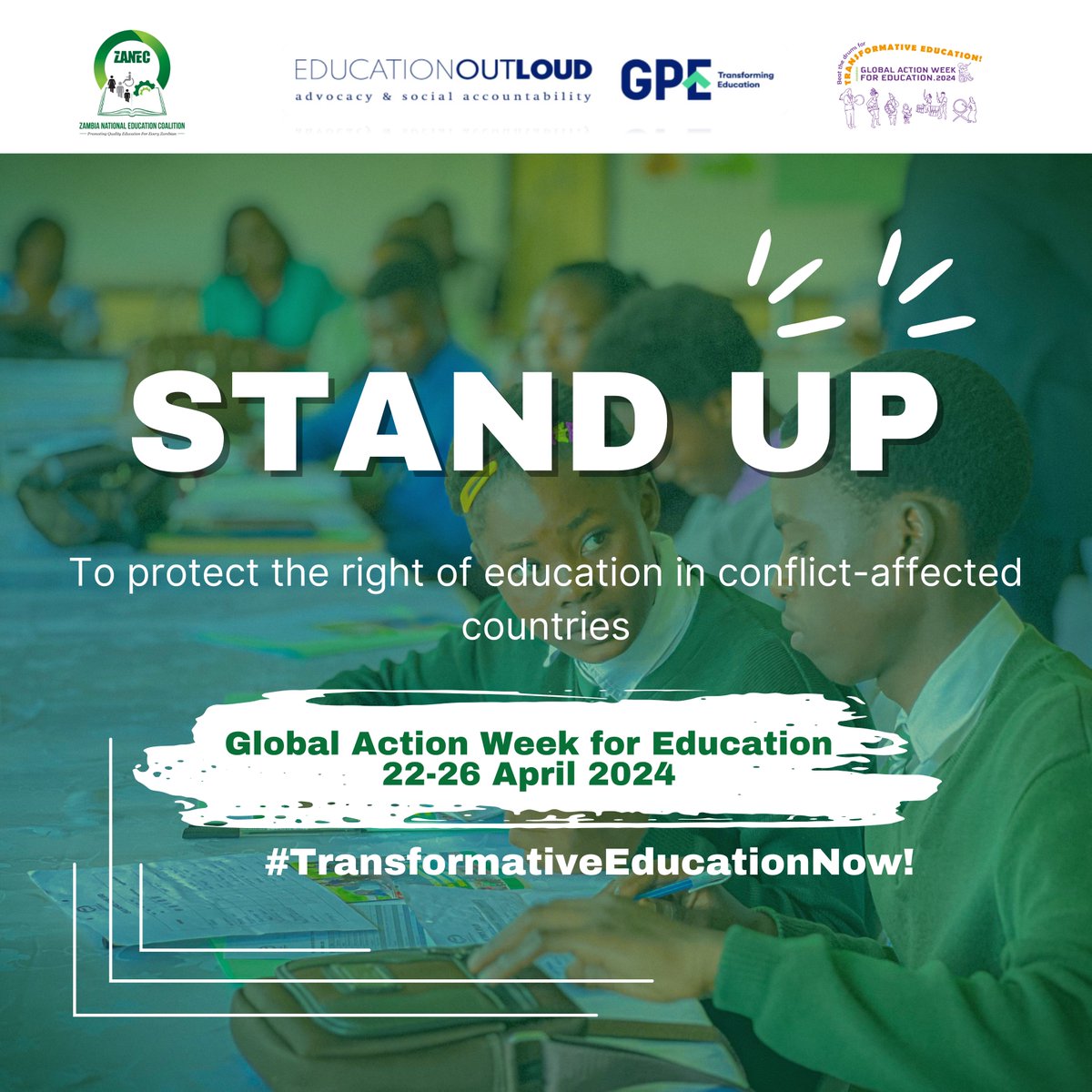 Transformative education drives social justice, peace, gender equality and sustainable development. This GAWE 2024, stand up for the protection of the right to education in conflict-affected countries. #TransformativeEducationNow #EducationForAll #NoOneLeftBehind #GAWE2024