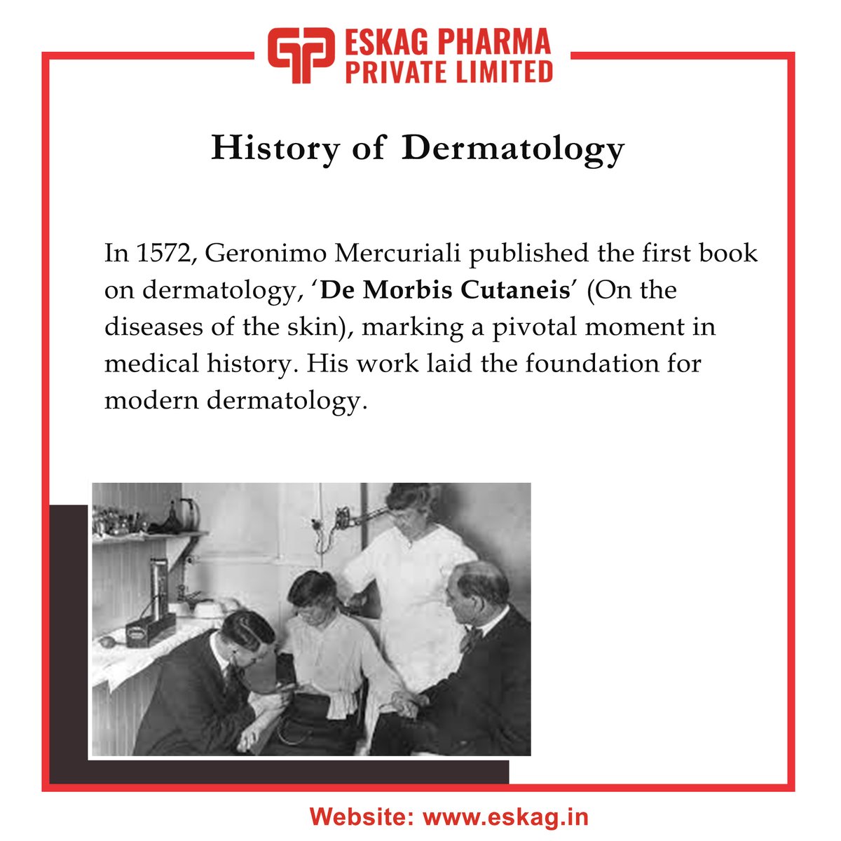 Follow us and stay with us to get more such information about History of Dermatology.👍

#history #dermatology #dermatologist  #geronimomercuriali #DermatologyExperts #moderndermatology #demorbiscutaneis #medicalstudent #medicalhistory #EskahPharma #researchanddevelopment