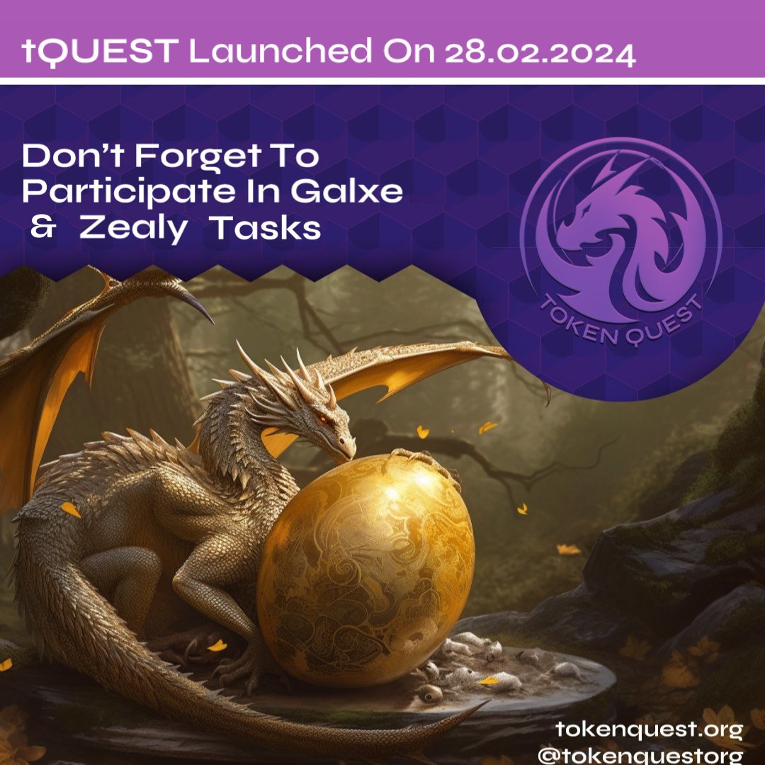 tokenquestorg's tweet photo. 🔔Reminder for New Quests!

🤑 Join now to maximize your rewards!
🔥 Receive a buy bonus on your first purchase!
🚀 Double that bonus by holding for a month!
#Crypto #DeFi #BNBchain #BSC #dApp #PancakeSwap

#Airdrop Campaigns👇
#Galxe: https://t.co/1YabX9VflZ
#Zealy: https://t.co/9jhSnsu9LT