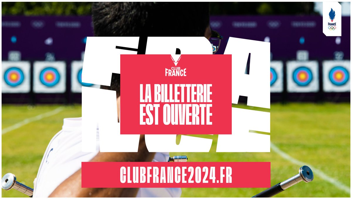 𝑪𝒍𝒖𝒃 𝑭𝒓𝒂𝒏𝒄𝒆 - La billetterie est ouverte ! 🎟️

Cet été s'annonce historique. 🤩 A cette occassion, retrouvez tous les médaillés Français dans un même et unique lieu : le 𝐂𝐥𝐮𝐛 𝐅𝐫𝐚𝐧𝐜𝐞.

Réservez vos places 👉🏼bit.ly/4aLDLWO

#FFTA #fftiralarc #ClubFrance