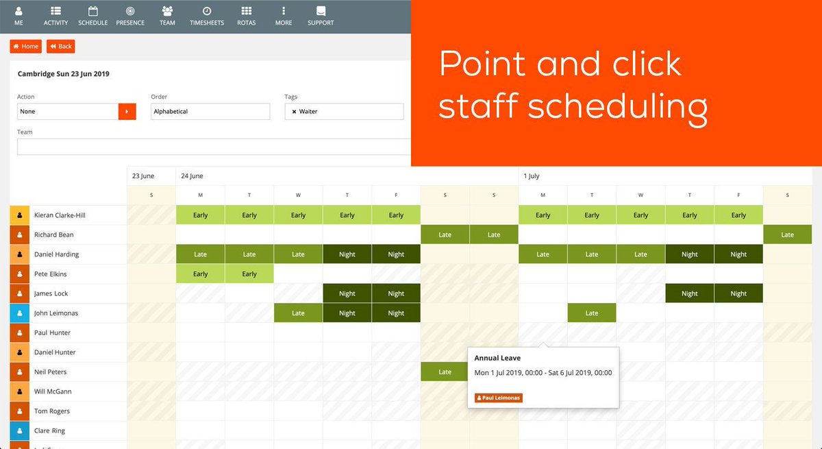 Check out our Rota tool! 
We have added split shifts, absence and different totals options configurations. 
Our Rota tool now works even harder so you don't have too!

#EmployeeManagement #RotaTool #HRTechnology #AbsenceManagement #TimeandAttendanceMonitoring #LeaveManagement