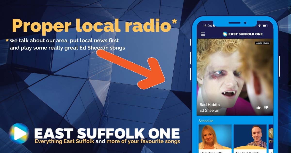 Radio for East Suffolk - of course, we play Ed Sheeran 😀. #radio #suffolk #lowestoft #edsheeran