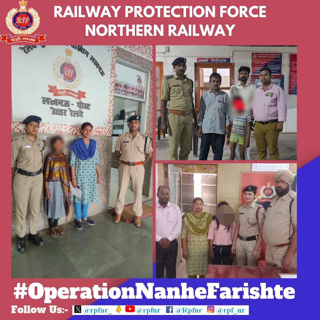 खो ना जाएं ये तारे ज़मी पर Under #OperationNanheFarishte #RPF NR rescued minors and handed over to Child line for Care and Protection. #ChildRescue @AshwiniVaishnaw @RailMinIndia @RailwayNorthern @RPF_INDIA