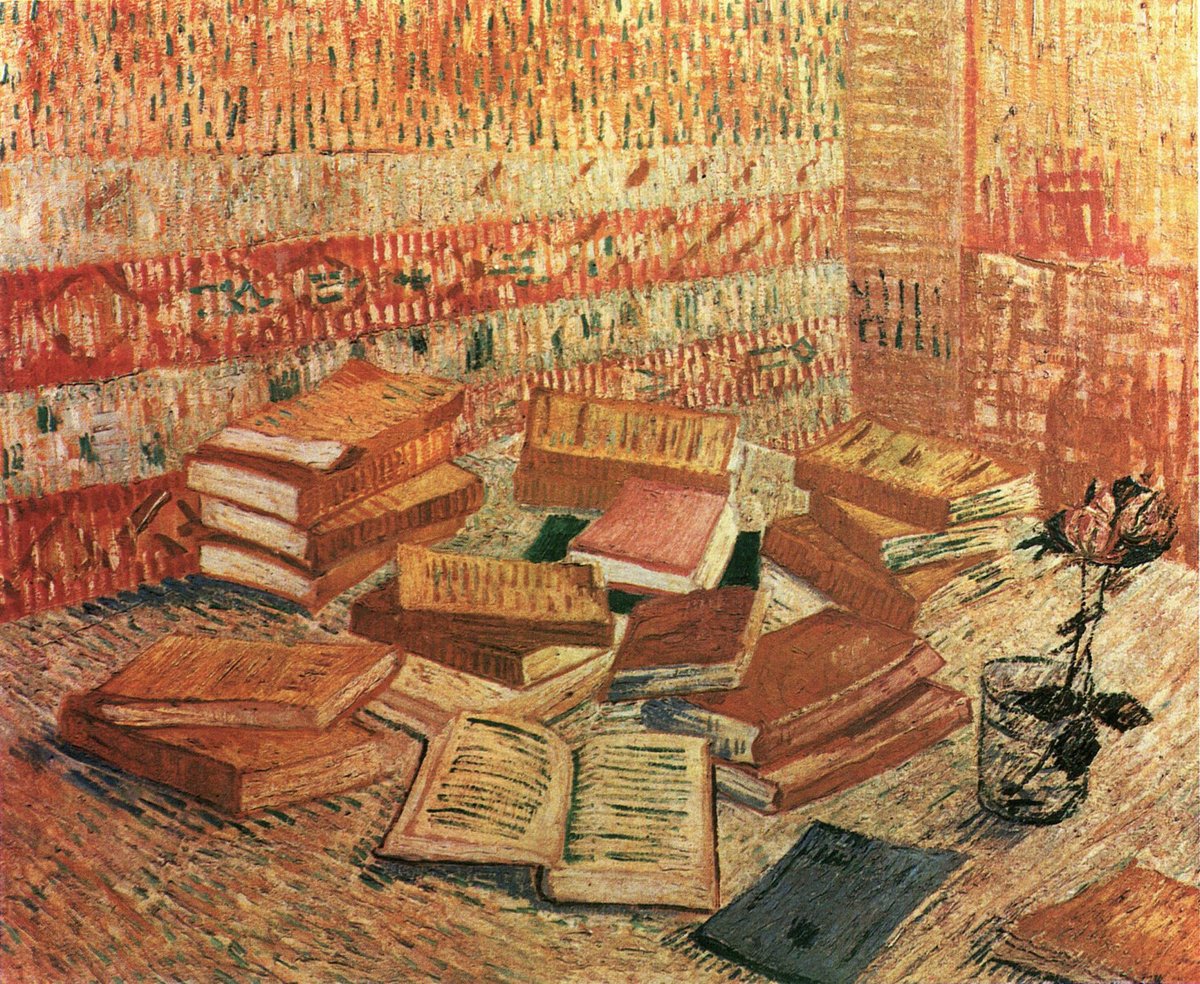 Van Gogh, Still Life, French Novels and Rose
