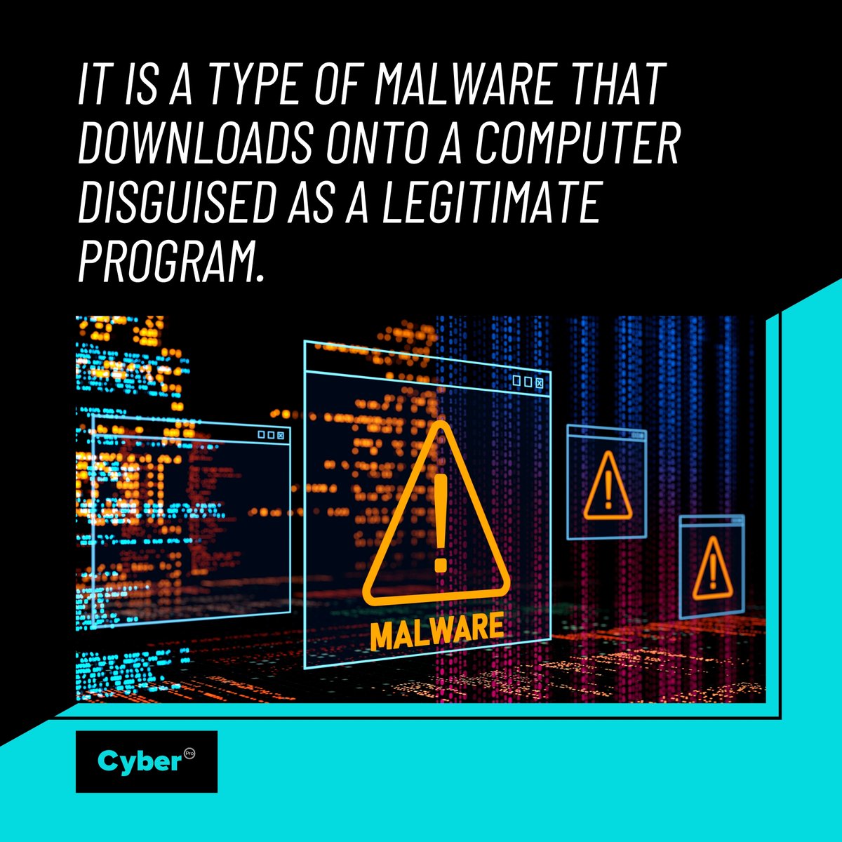 Did you know that a Trojan Horse is not just a mythological tale? In the cybersecurity world, it's a sneaky type of malware that disguises itself as a harmless program.

#Cybersecurity101 #StaySafeOnline #CybersecurityAwareness #ProtectYourself #TrojanHorse #MalwareAwareness