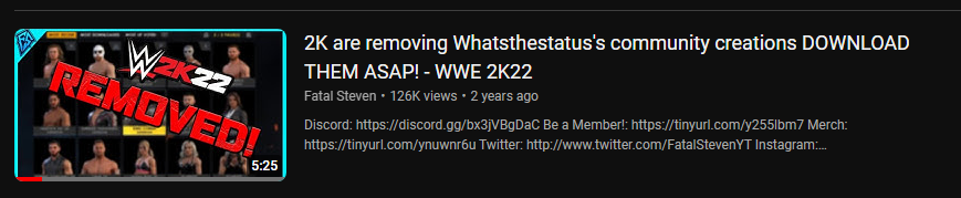 This has been happening and has been targeted since WWE 2K22. You can't convince me otherwise. This isn't the first time 2K has done this to Status! Bro just loves creating and collaborating with other talented creators to make the game he enjoys a better place for everyone. He's