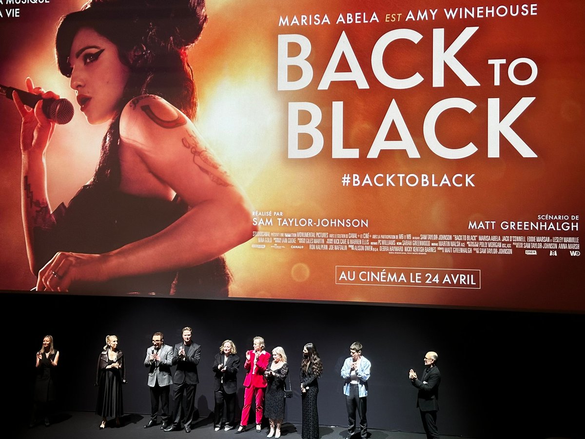 Avant-première hier soir à l'Olympia de Back To Black, film @StudiocanalFR numéro 1 au box-office dans 7 pays lors du weekend d'ouverture 👏 Amy Winehouse, sa musique, sa vie. Dans les salles françaises dès mercredi 24 avril. #BackToBlack