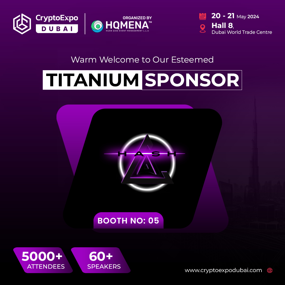 We're thrilled to announce that <a href="/HashAI_Eth/">Hash AI</a> is joining us as a Titanium Sponsor at booth 5 for Crypto Expo Dubai. 🎉Discover where Artificial Intelligence meets Mining Excellence! With their extensive experience in Crypto and Web3, the Hash AI team has built a robust