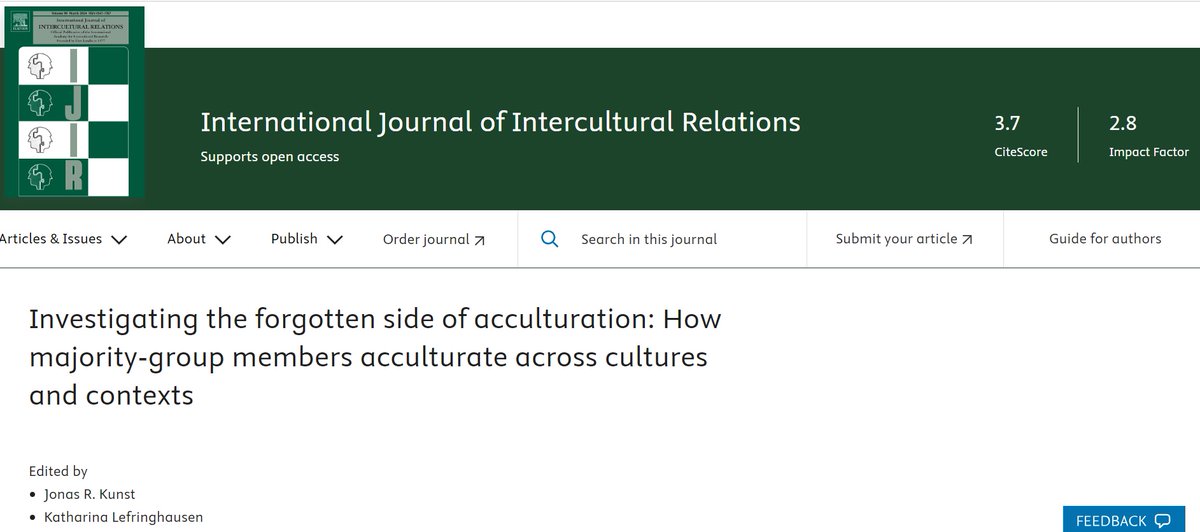 Who integrates to whom? Guess what, some white UK nationals prefer to integrate towards other cultures in the UK. How, why and with what consequences is explored in our (@KunstJonas) recent special issue with samples from across the world: sciencedirect.com/journal/intern…