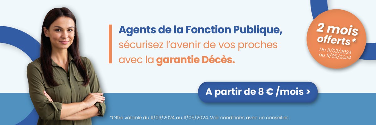 Vous êtes un agent de la #FonctionPublique ? Des solutions existent pour protéger l'avenir de vos proches en cas de décès.

Jusqu'au 11 mars, bénéficiez de 2 mois offerts* sur vos garanties #Prévoyance #FonctionPublique.

*Voir conditions dans votre bureau d'accueil Mutuale.