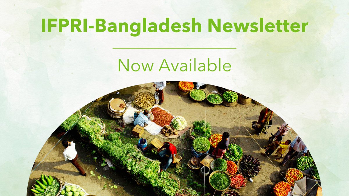 🔔@IFPRIBangladesh's newsletter ft. our latest research🇧🇩:

🌧Does mobile $ help HHs cope w/ rainfall impacts?
🐄How does owning dairy cows affect child health?
📊 Insights from @CGIAR's integrated agrifood systems assessment

🔗lnkd.in/g28f6z_G
#EconTwitter #GenderInAg