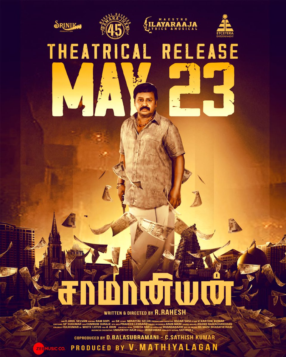 #MakkalNayaganRamarajan in #சாமானியன் Releasing worldwide on may 23. 

Maestro <a href="/ilaiyaraaja/">Ilaiyaraaja</a> 
#Radharavi #MSBhaskar 
<a href="/ksravikumardir/">K.S.Ravikumar</a>  <a href="/mimegopi/">mimegopi</a> <a href="/DirectorBose/">Bose Venkat</a> <a href="/Etceteraenter/">Etcetera Entertainment</a> <a href="/MathiyalaganV9/">Mathiyalagan V</a> <a href="/ShritaRao/">Shrrita Rao 🦋</a>
<a href="/direcrahesh/">Director R.Rahesh</a> <a href="/leosivakumar02/">Leosivakumar</a> 
<a href="/naksha_saran/">Naksha Saran</a> <a href="/arulchellasamy1/">arulchellasamy</a> <a href="/vkkwriter/">கதாசிரியர் கே கே</a>