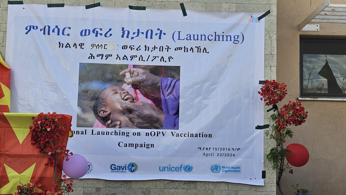 ProfKindeya's tweet photo. Today we have launched a vaccination campiagn against #polio #Tigray. We aim to vaccinate all children under 10 years of age. We thank all partners that participated in this important intervention @WHOEthiopia @UNICEFEthiopia @FMoHealth @gavi @EPHIEthiopia https://t.co/1NDCAdIYQp