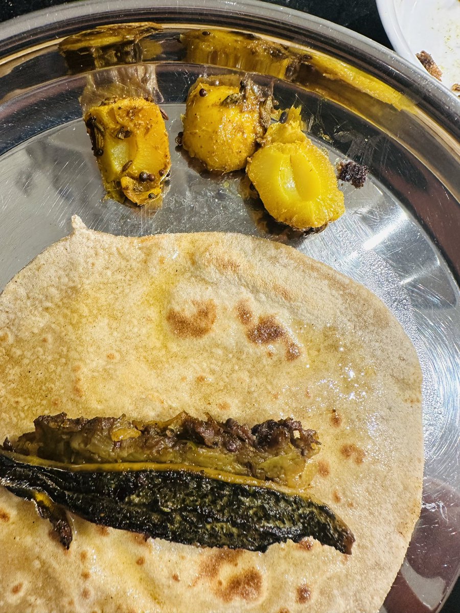 Posterity will remember me for my disproportionate love for desi ghee, amla cooked  like this  and the OG…bharwa karela! 🤭