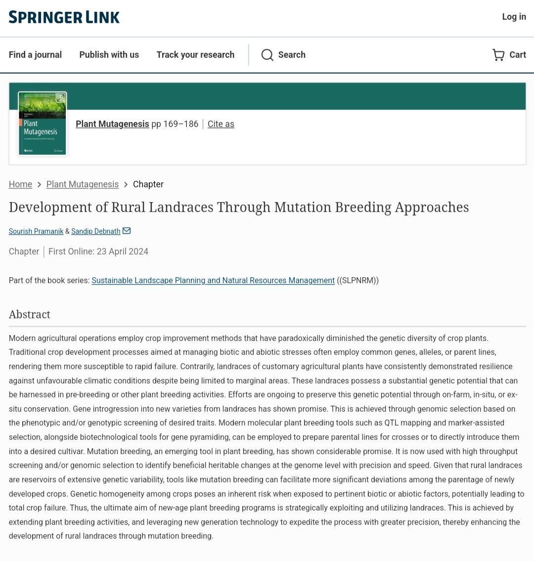 Happy to share our latest book chapter - doi.org/10.1007/978-3-…
Thanks to #Dr.Sandip_Debnath Sir and <a href="/ethophilia/">Ethophilia Research Foundation</a> for this opportunity and their constant guidance.