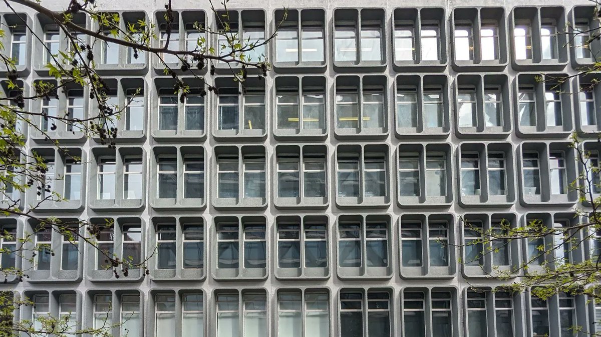 Aldine House, Salford. Leach Rhodes Walker 1967 (part of a complex including Aldine, Baskerville, Cloister and Delphian Houses, all named after type faces.)