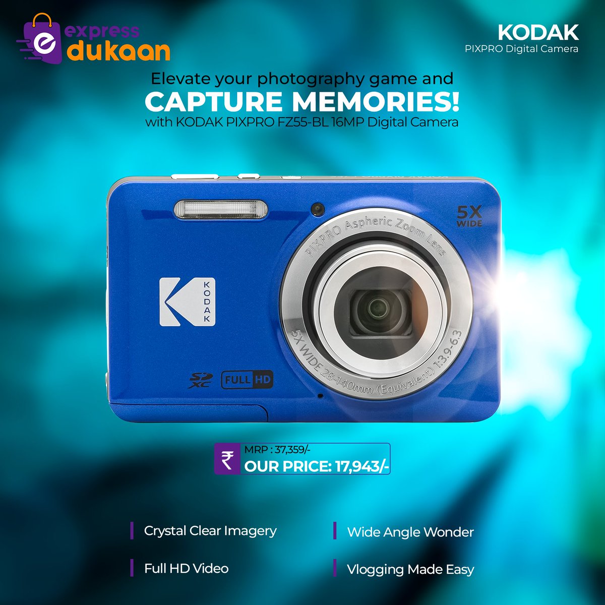 Capture Life's Moments in Stunning Detail!
expressdukaan.com/products/kodak…
.
.
.
#expressdukaan #KodakPixpro #digitalcamera #photographyessentials #vloggingcamera #fullhdvideo #OpticalZoom #wideanglelens #contentcreation #MemoriesInMotion #capturethemoment #photographygear