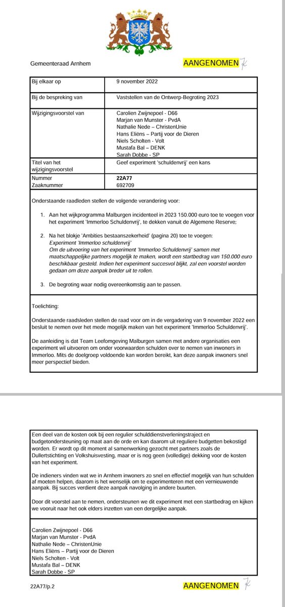 Super dat het college nu uitvoering geeft aan ons plan. Het is een begin voor de inwoners van Immerloo maar toont ook aan dat het een druppel op de gloeiende plaat is.
