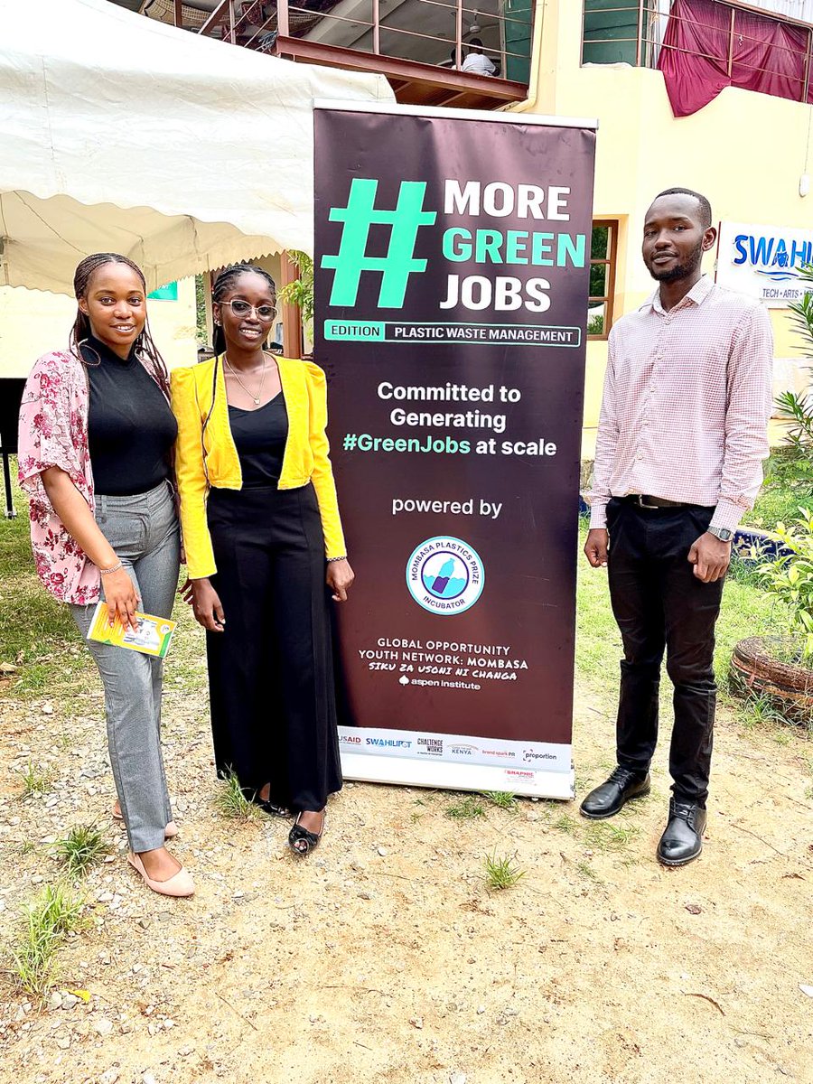 We are already at @swahilipothub for the green jobs summit where we will be showcasing our green innovations aimed at reducing marine plastic waste while creating #MoreGreenJobs in the plastic waste value chain.
#GreenJobs
#BeatPlasticPollution 
#MombasaPlasticsPrize