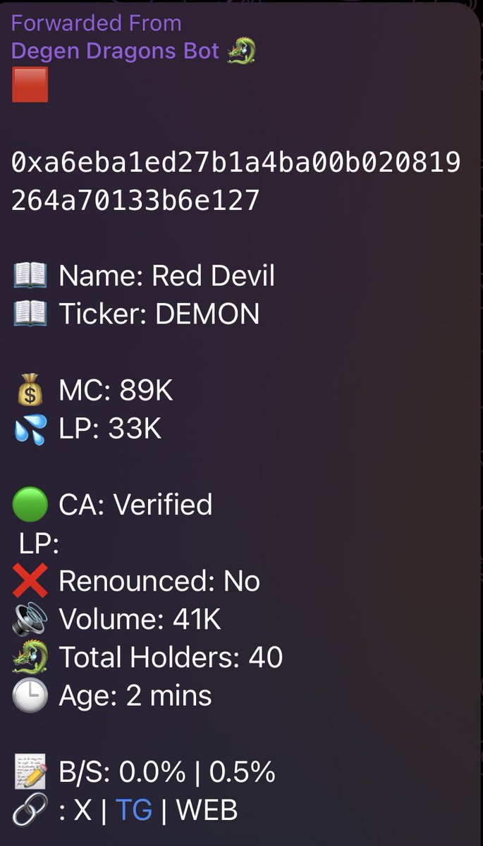 DegenDragonsBot's tweet photo. $DEMON

@DemonERC20 https://t.co/Fer8fwpzwn