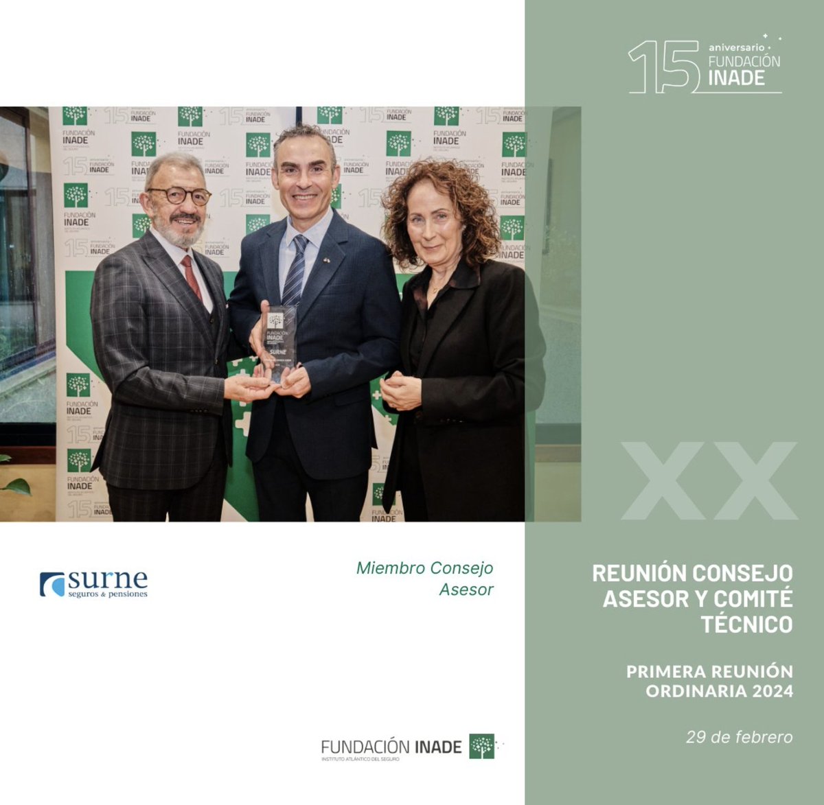 Reconocimiento al #ConsejoAsesor @FundacionInade 2024. Manfredo Jose Vega Sastre, @SurneSeguros 👏👏