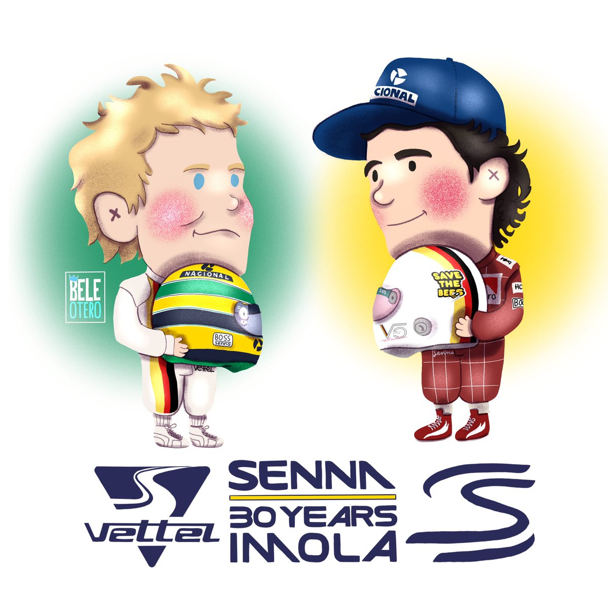 My two F1 favorite drivers ever! Imagine this helmet swap. Imagine them in the same circuit, ❤️ #sebastianvettel #vettel #sv5 #ayrtonsenna #senna #sennaforever #imola #f1 #motorsport #formula1 #alwaysbelieveinseb