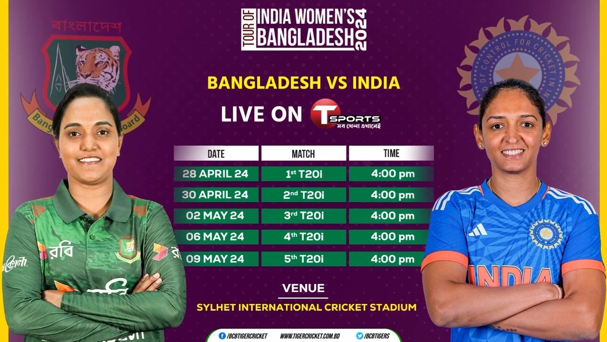 Bangladesh vs India Women's T20i series will be broadcasted live on T Sports. 
Fancode in India. 

#BANvIND #BANWvINDW #WomensCricket