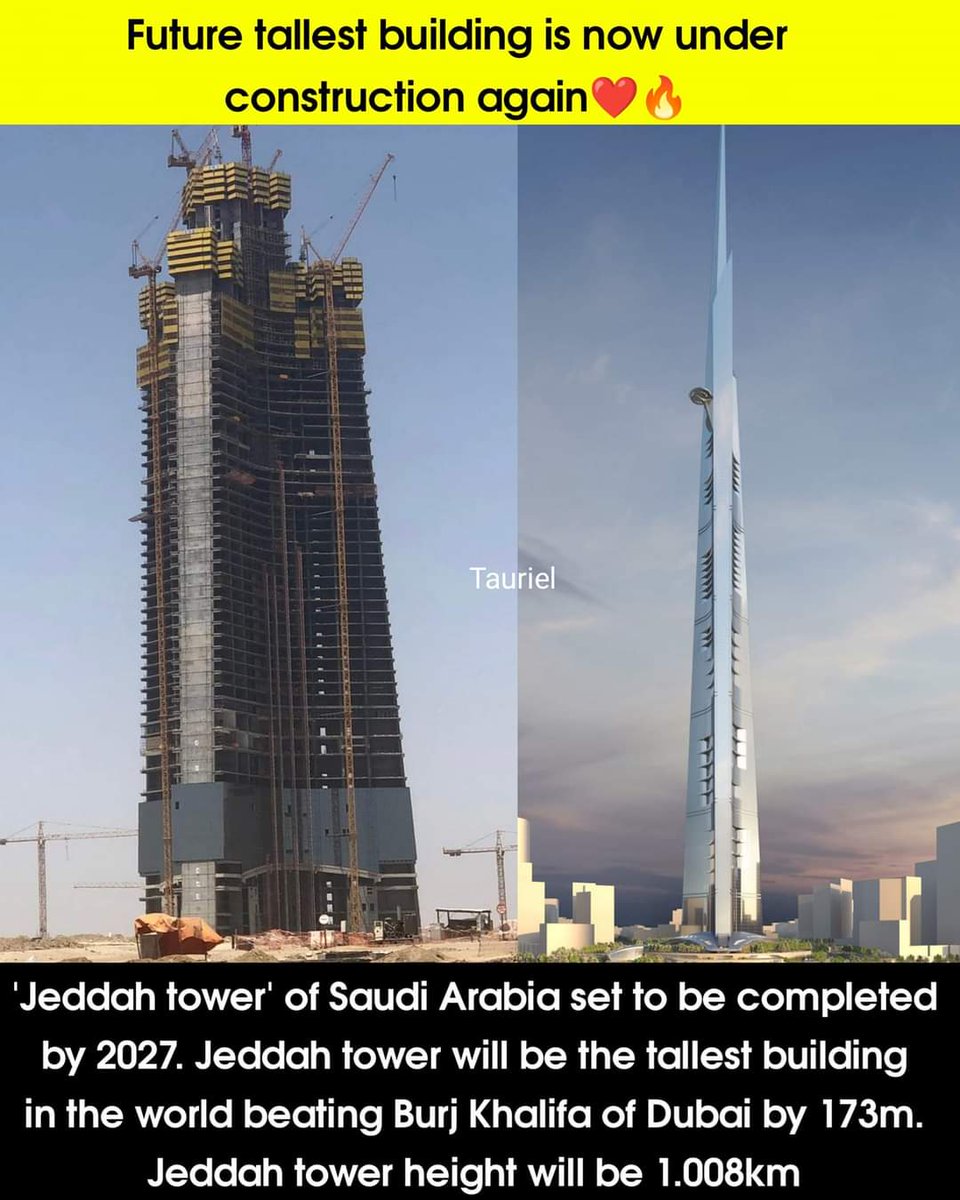 Middle East will rule the world❤ 🔥🔥🔥
#JeddahTower #tallestbuilding #burjkhalifa #saudiarabia2024
