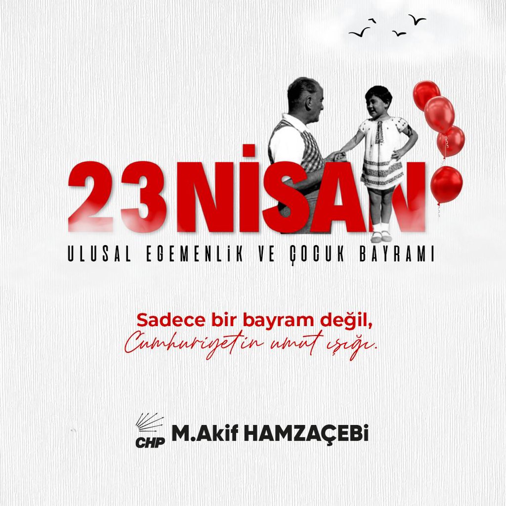 Türkiye Büyük Millet Meclisi'nin kuruluş yıl dönümü ile #23Nisan Ulusal Egemenlik ve Çocuk Bayramı kutlu olsun. 🇹🇷 Cumhuriyet'in umut ışığı çocuklarımızın gözlerinden öpüyor, Ulu Önderimiz Gazi Mustafa Kemal Atatürk'ü şükranla anıyorum.