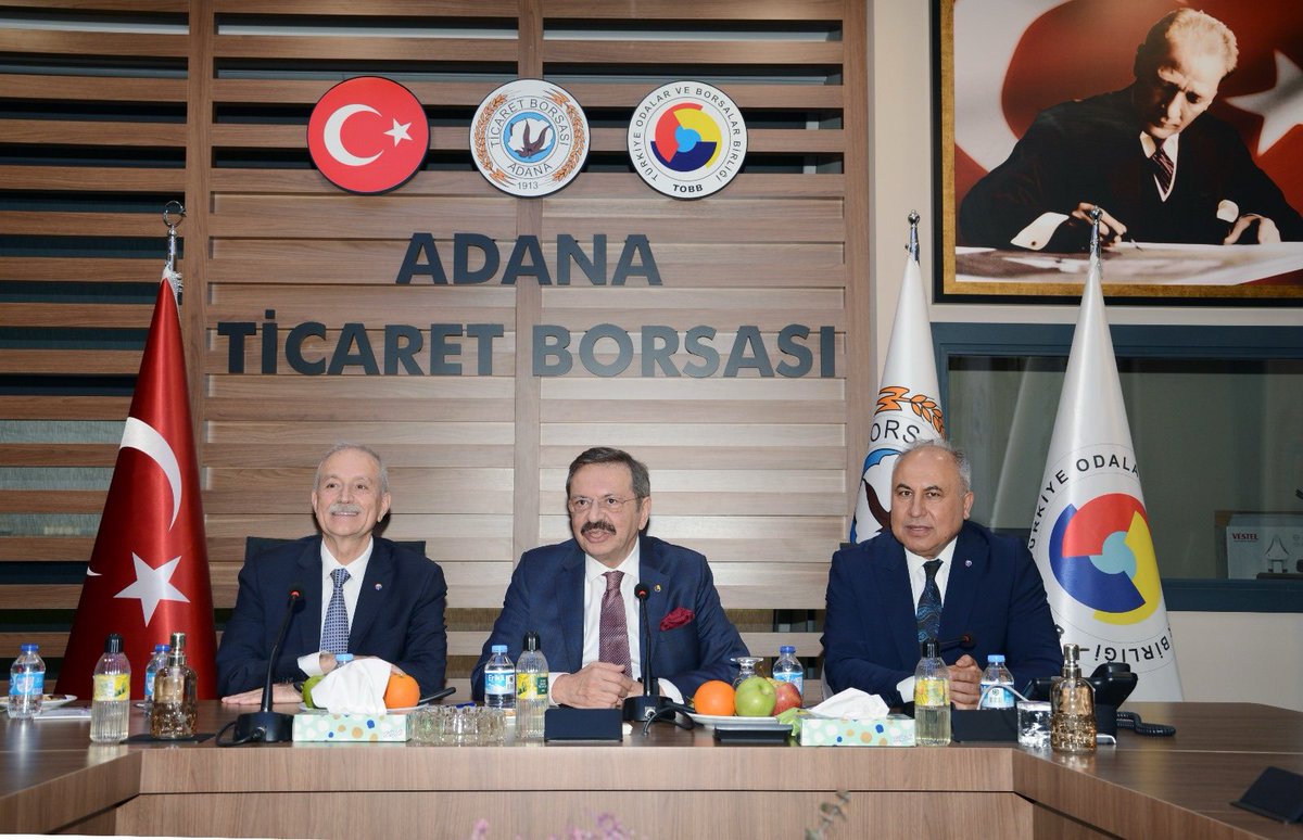 Türkiye Odalar ve Borsalar Birliği (TOBB) Başkanımız Sn. @RHisarciklioglu, Adana Ticaret Borsamızı ziyaret ederek, Yönetim Kurulu ve Meclis Üyelerimiz ile bir araya geldi. Başkanımıza nazik ziyaretleri için şükranlarımızı sunuyoruz.