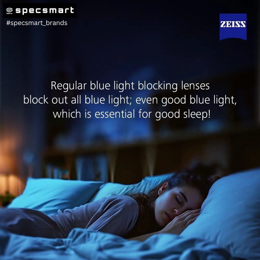 specsmart2018's tweet photo. Regular blue light blocking lenses block out all blue light. Even good blue light, which is essential for good sleep.
#ZeissLenses #specsmart_brands https://t.co/U3TLzMA9c7