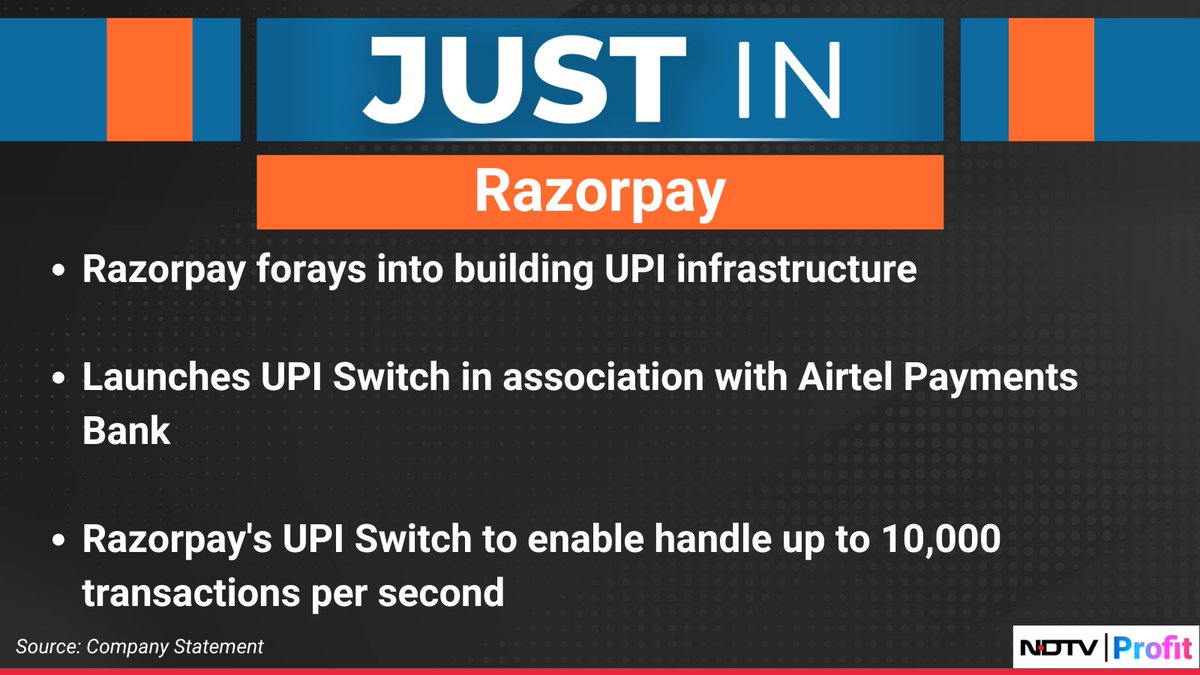#Razorpay forays into building #UPI infrastructure.

For the latest news and updates, visit: ndtvprofit.com